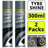 2X Car Pride Tyre Shine Spray 300ml Spray Paint