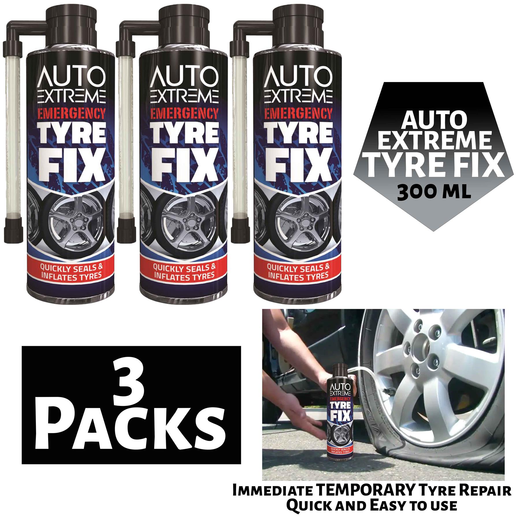 3X Auto Extreme Quick Fix Tyre Repair 300ml Inflater