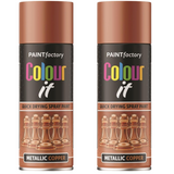 2X Paint Factory Copper Metallic Spray Paint 400ml