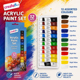 Acrylic Paint Tube Set, 12 Colour 6ml Each
