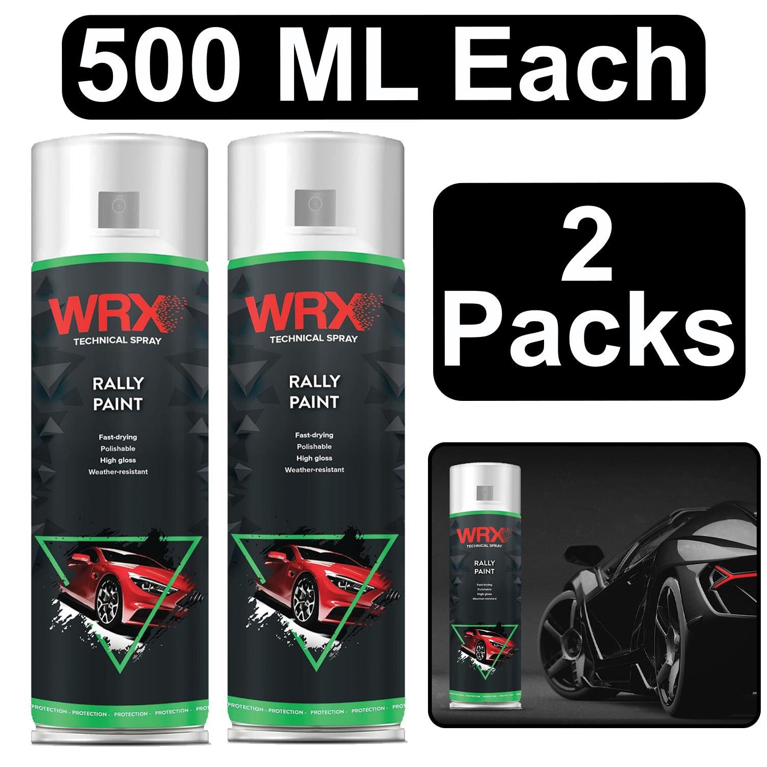 2X WRX Matt Black Rally Paint 500ml Technical Spray