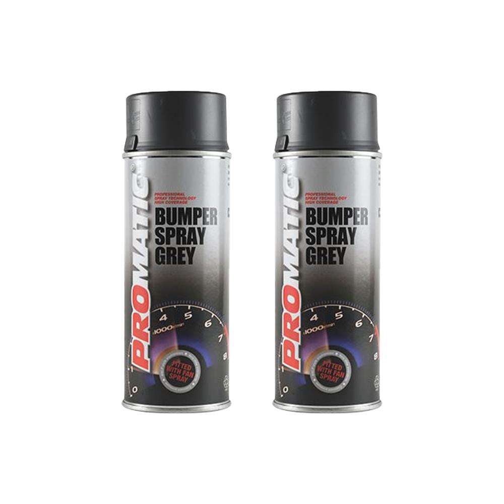 2X Promatic Bumperspray Mid Grey Spray Paint 400ml Spray Paint