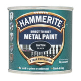Hammerite Satin Black Paint 250ml Tin Paint