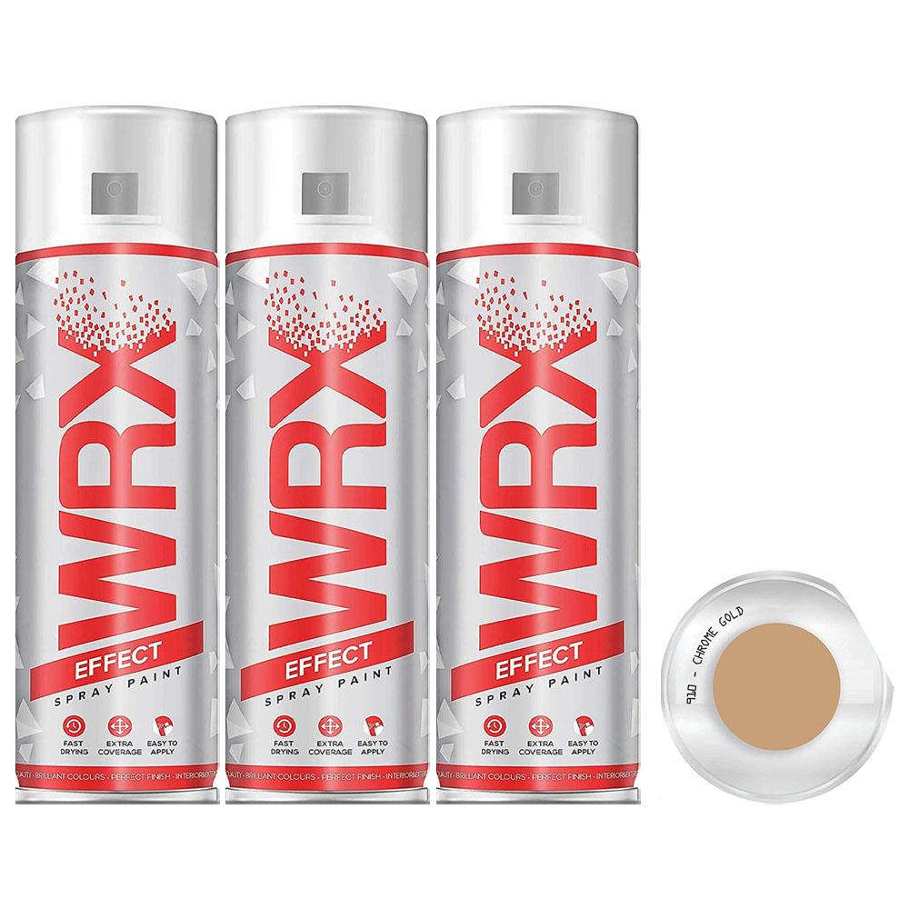 3X WRX Chrome Gold Spray Paint 400ml Spray Paint