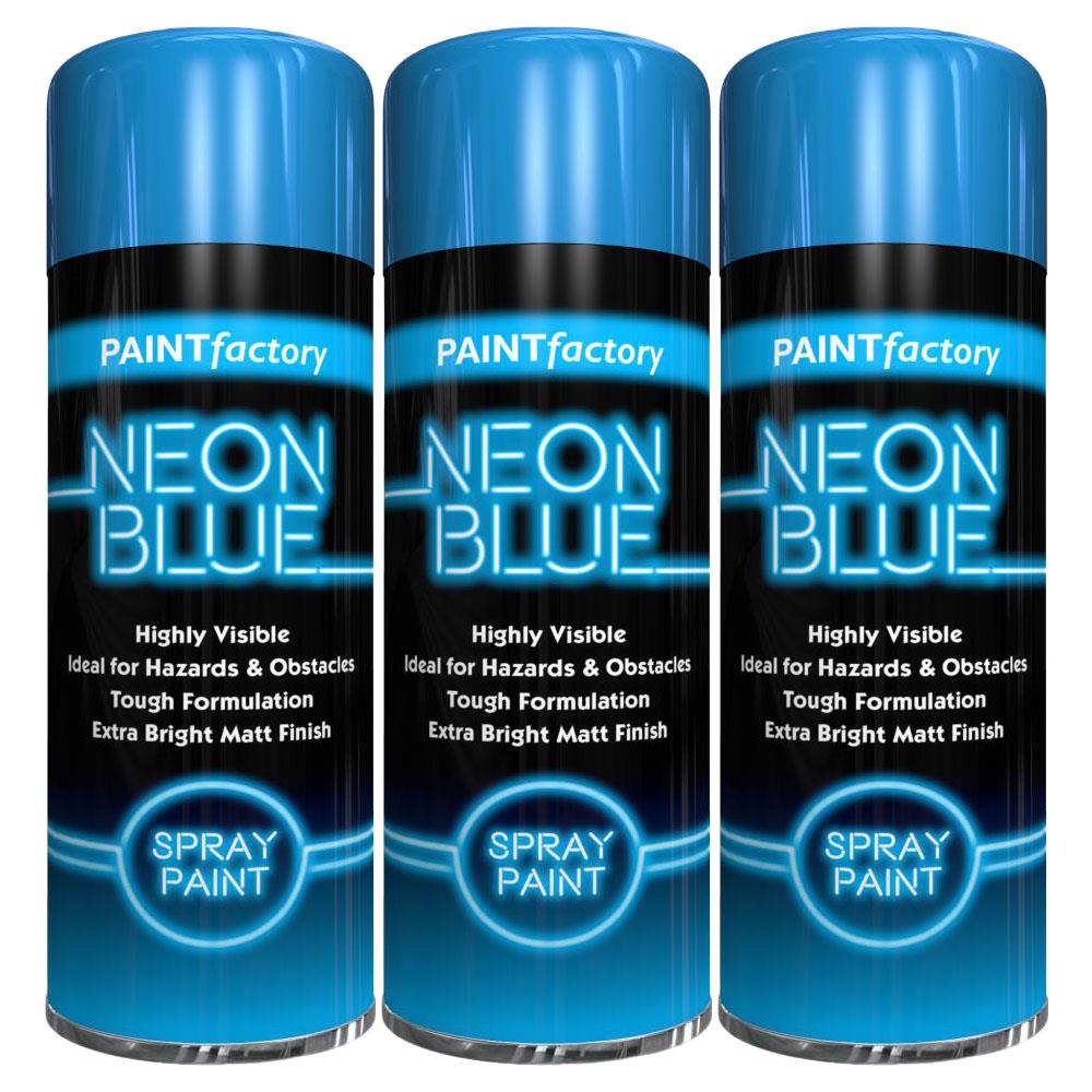 3X Paint Factory Blue Fluorescent Neon Spray Paint 200ml Spray Paint