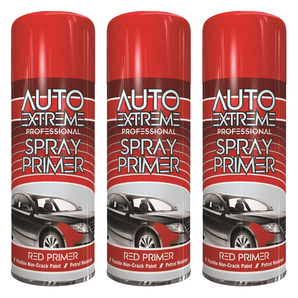 3X Auto Extreme Red Primer Spray 400ml Spray Paint