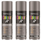 3X Paint Factory Grey Primer Spray 250ml