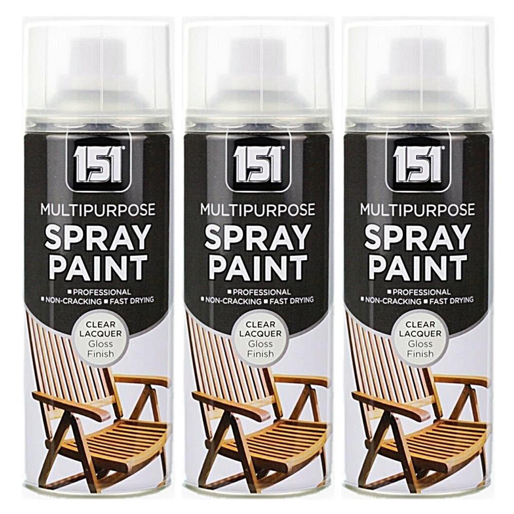 3X 151 Clear Lacquer Spray Paint 400ml Spray Paint
