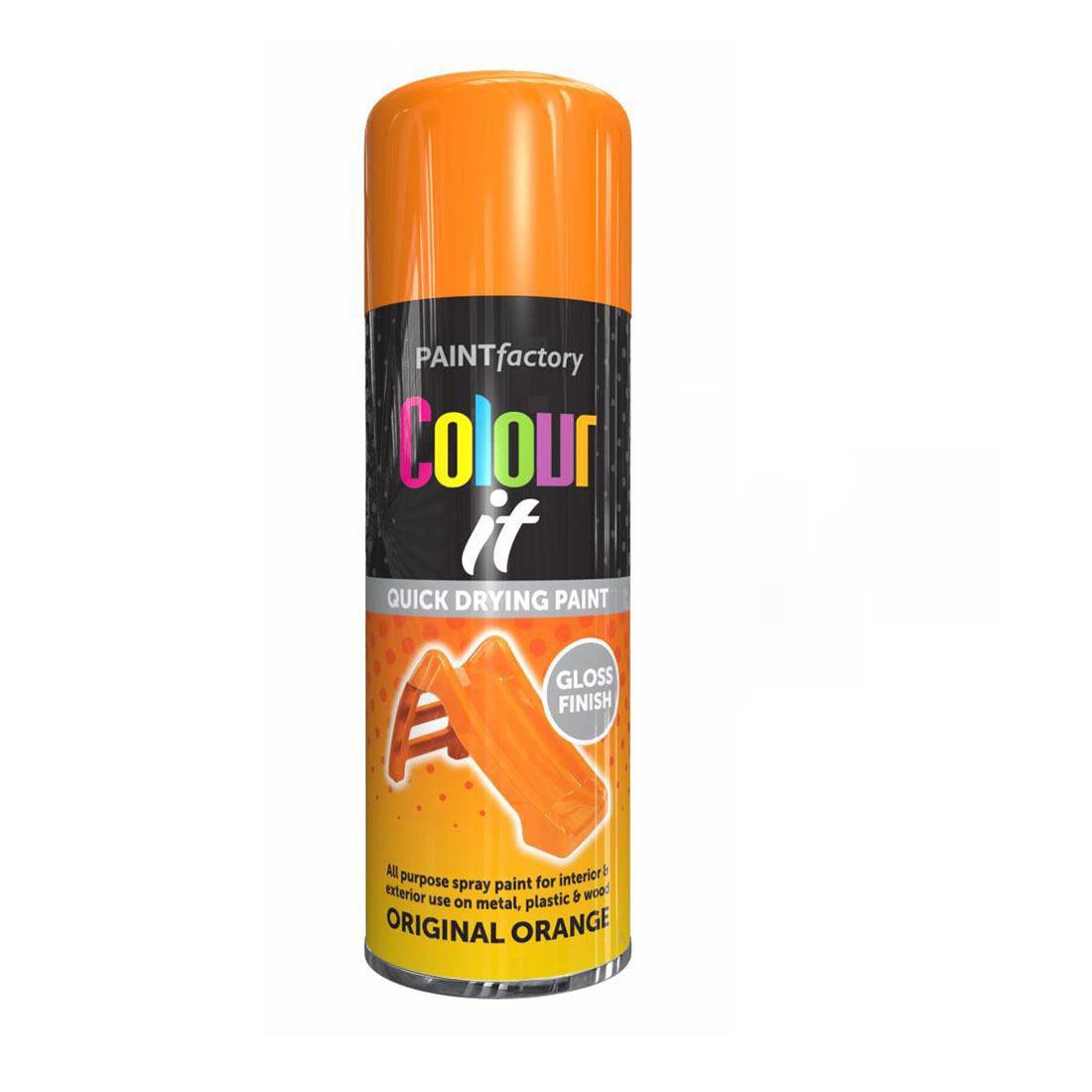 Paint Factory Original Orange Gloss Spray Paint 400ml Spray Paint