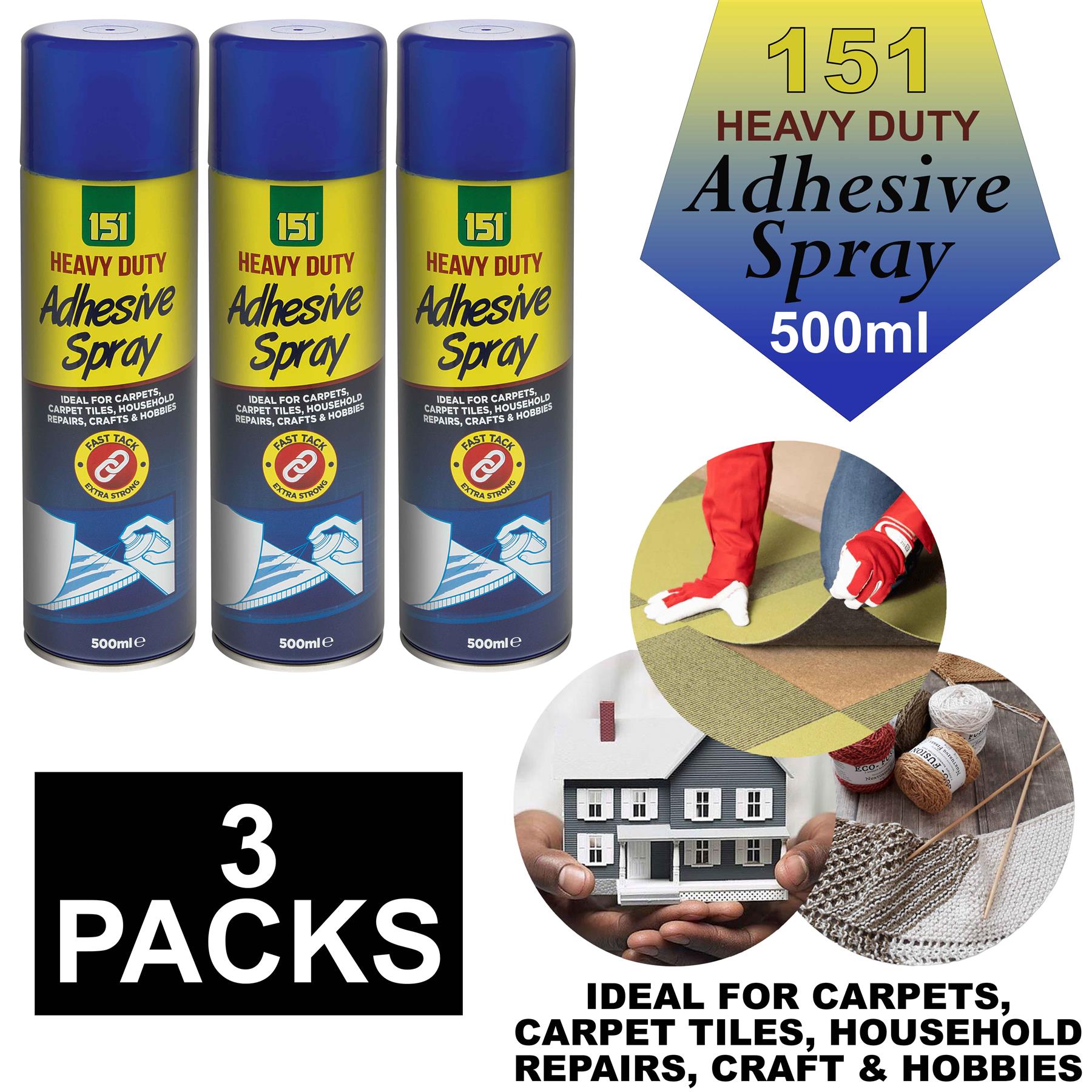3X Multipurpose Adhesive Glue Spray 500ml Spray Paint