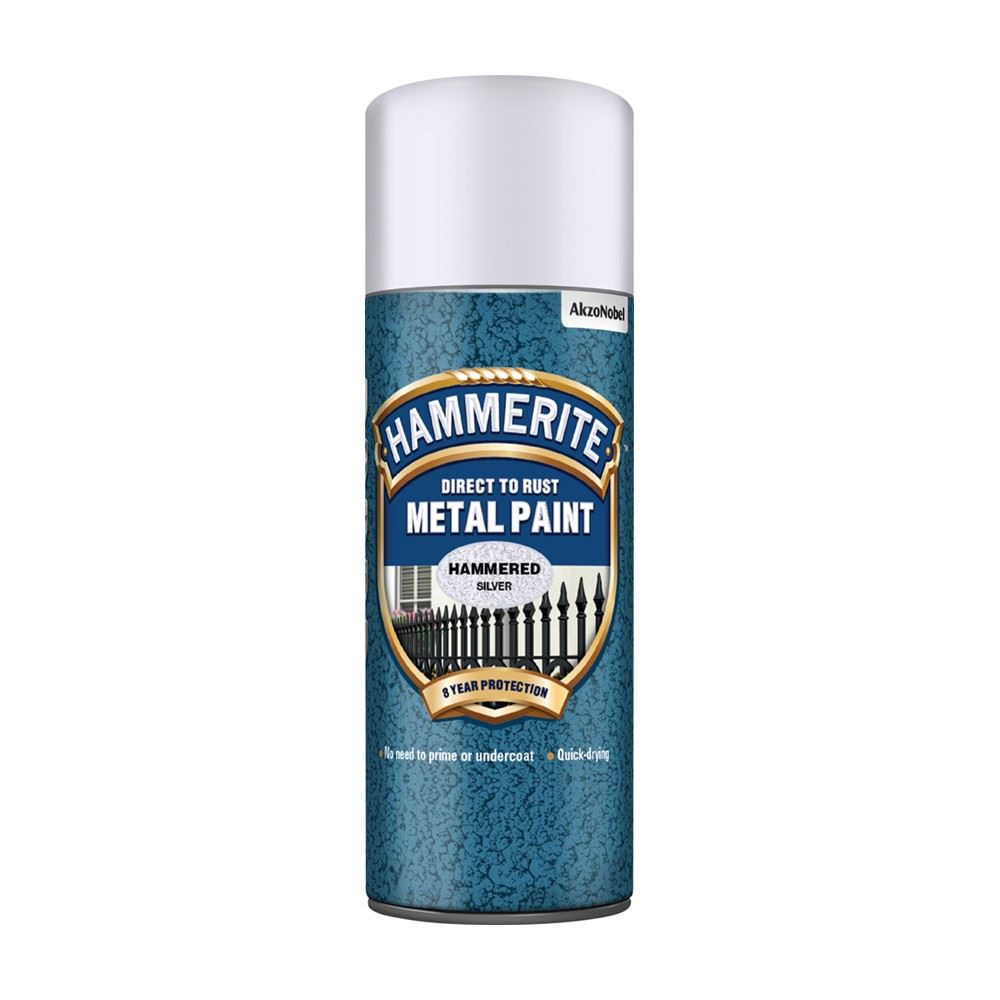Hammerite Hammered Silver Spray Paint 400ml Spray Paint
