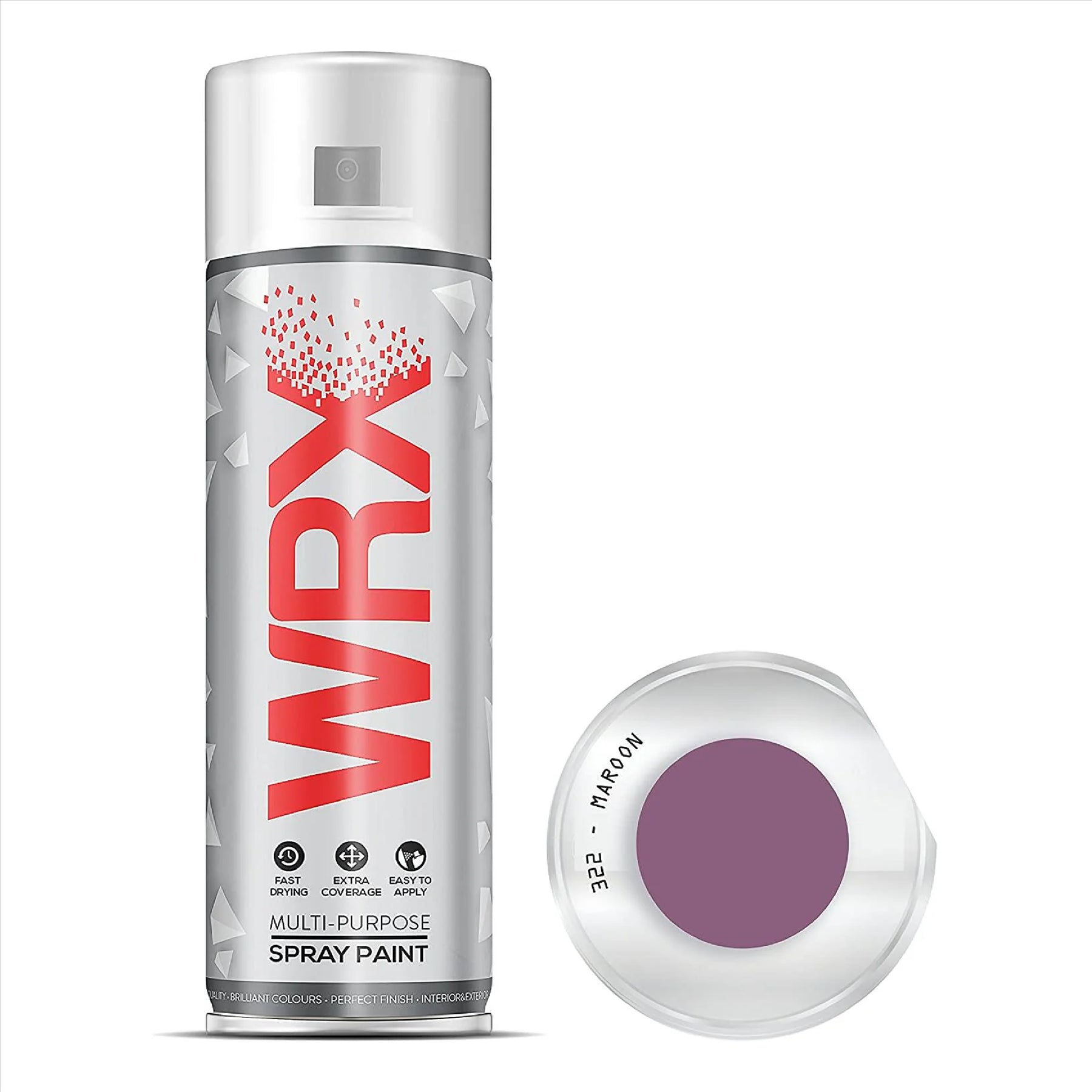 WRX Flat Maroon Spray Paint Solvent Based 400ml Spray Paint