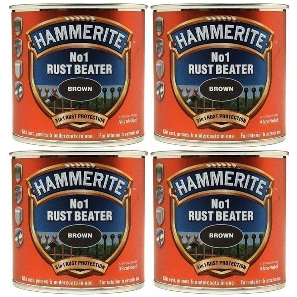 4X Hammerite No.1 Rustbeater Dark Brown 250ml Rustbeater