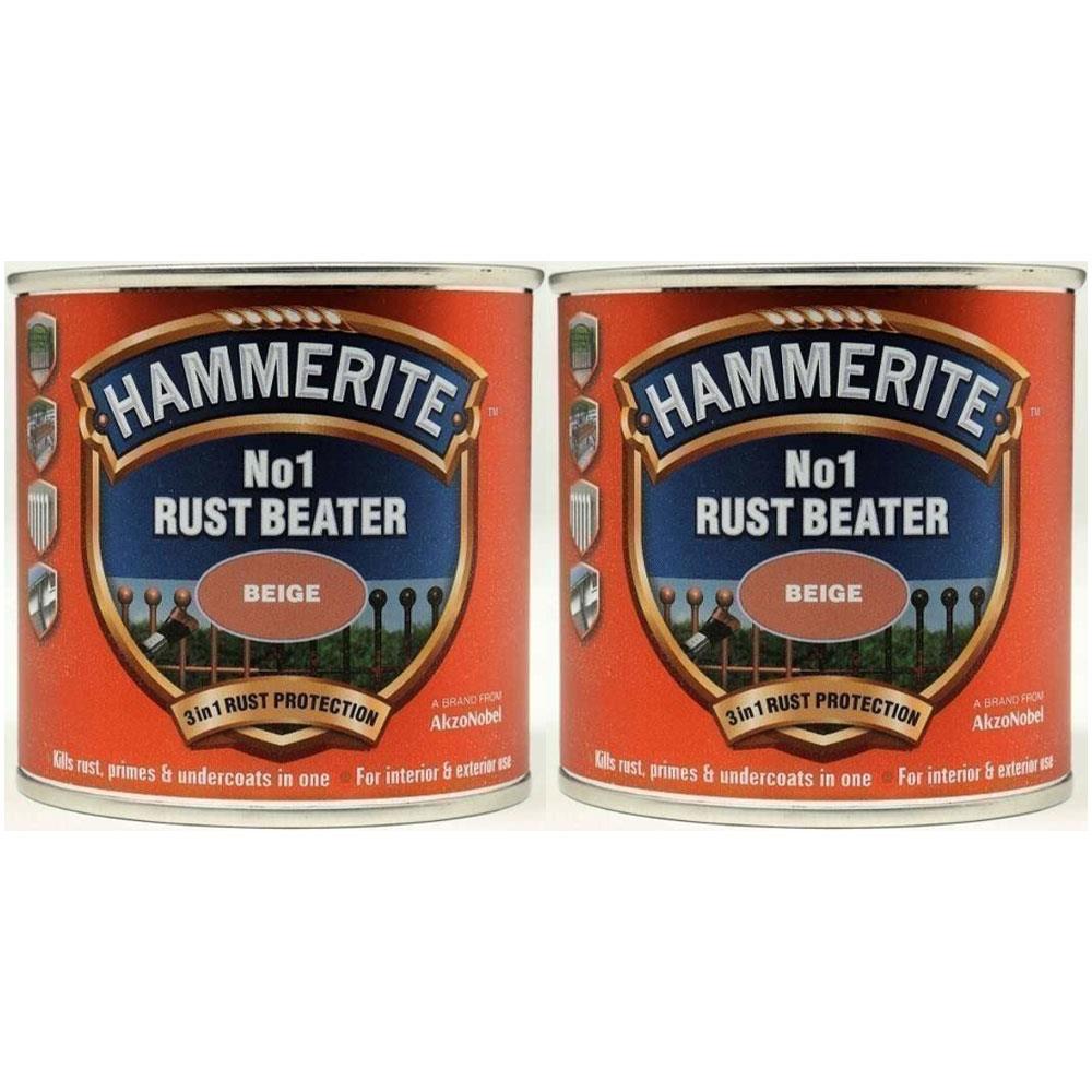 2X Hammerite No.1 Rustbeater Beige 250ml Rustbeater