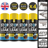 4X 151 Stop That Leak Black Spray 400ml Sealant