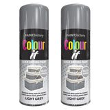 2X Paint Factory Light Grey Gloss Spray Paint 400ml Spray Paint