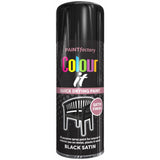Paint Factory Black Satin Spray Paint 400ml Spray Paint