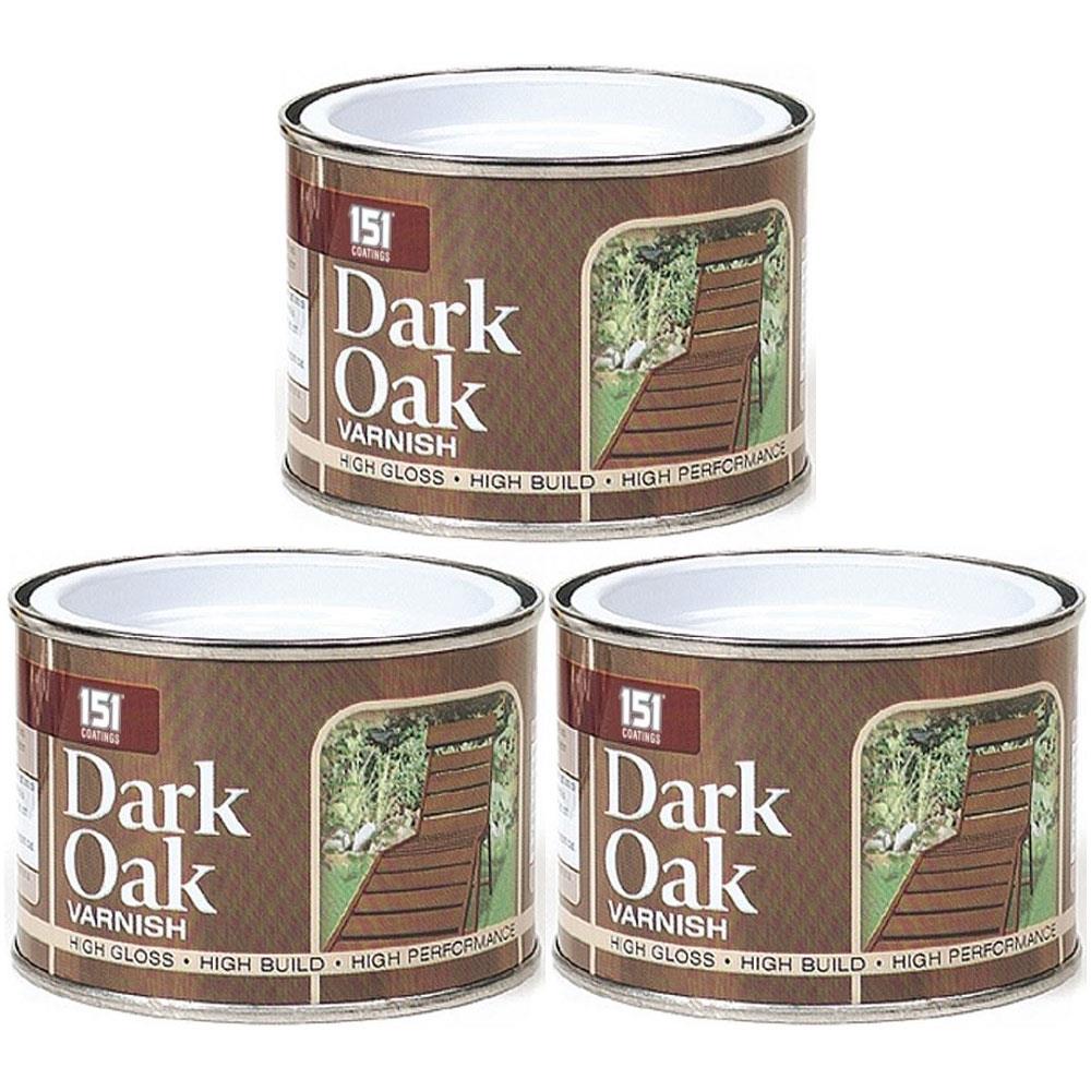 3X Dark Oak Varnish 180ml Tin Paint