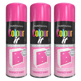 3X Paint Factory Perfect Pink Gloss Spray Paint 400ml Spray Paint