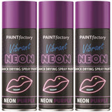 3X Paint Factory Purple Fluorescent Neon Spray Paint 200ml