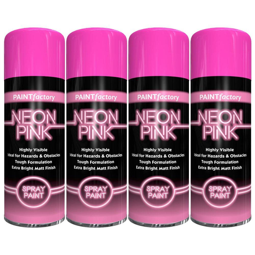 4X Paint Factory Neon Pink Spray Paint 400ml Spray Paint