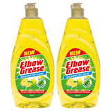 2X Elbow Grease Washing Up Liquid, Lemon Fresh 600ml Power Degreaser