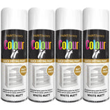 4X Paint Factory White Matt Spray Paint 400ml Spray Paint