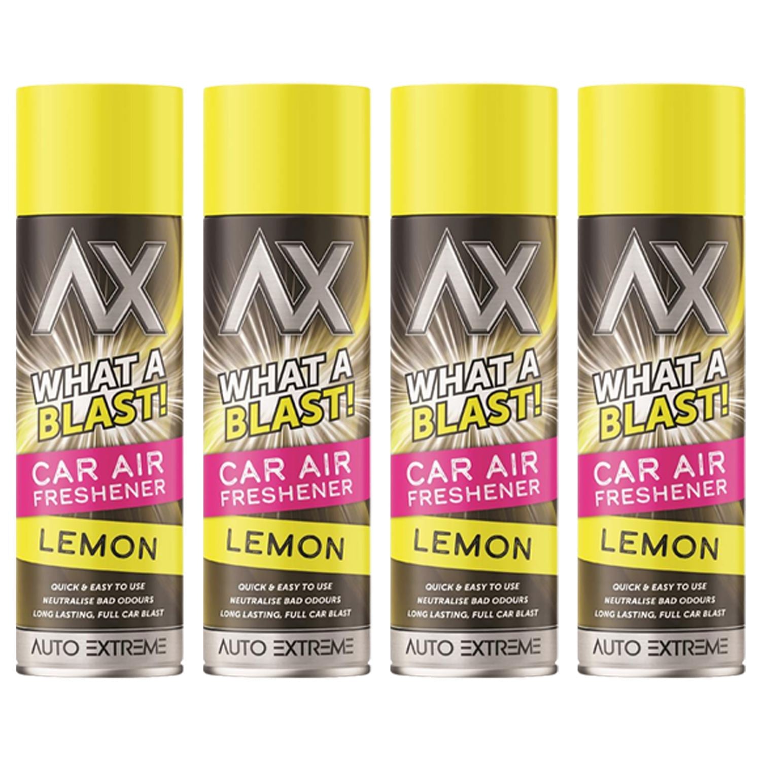 4X - What A Blast! Lemon Car Air Freshener Spray 500ml Car Air Freshener