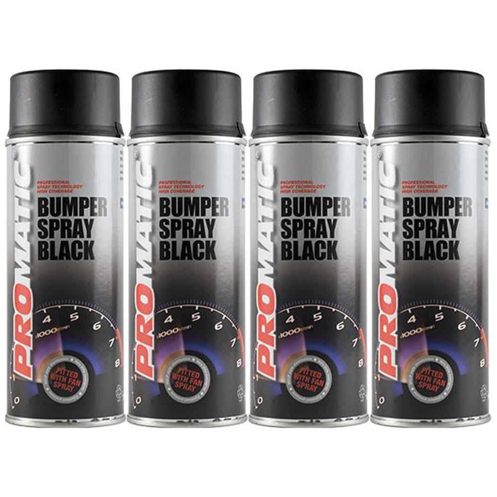 4X Promatic Bumperspray Black Spray Paint 400ml Spray Paint