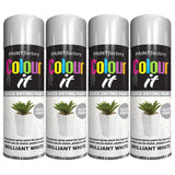 4X Paint Factory White Gloss Spray Paint 250ml Spray Paint