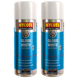 2X Hycote Bodyshop Gloss White Spray Paint 400ml Spray Paint