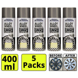 5X Car Pride Alloy Wheel Silver Gloss Spray 400ml Spray Paint