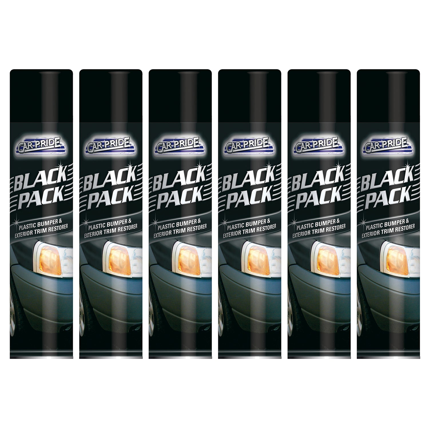 6X Black Plastic Bumper Restorer 300ml Spray Paint