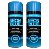 2X Paint Factory Blue Fluorescent Neon Spray Paint 200ml Spray Paint