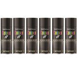 6X Paint Factory Black Matt Spray Paint 400ml