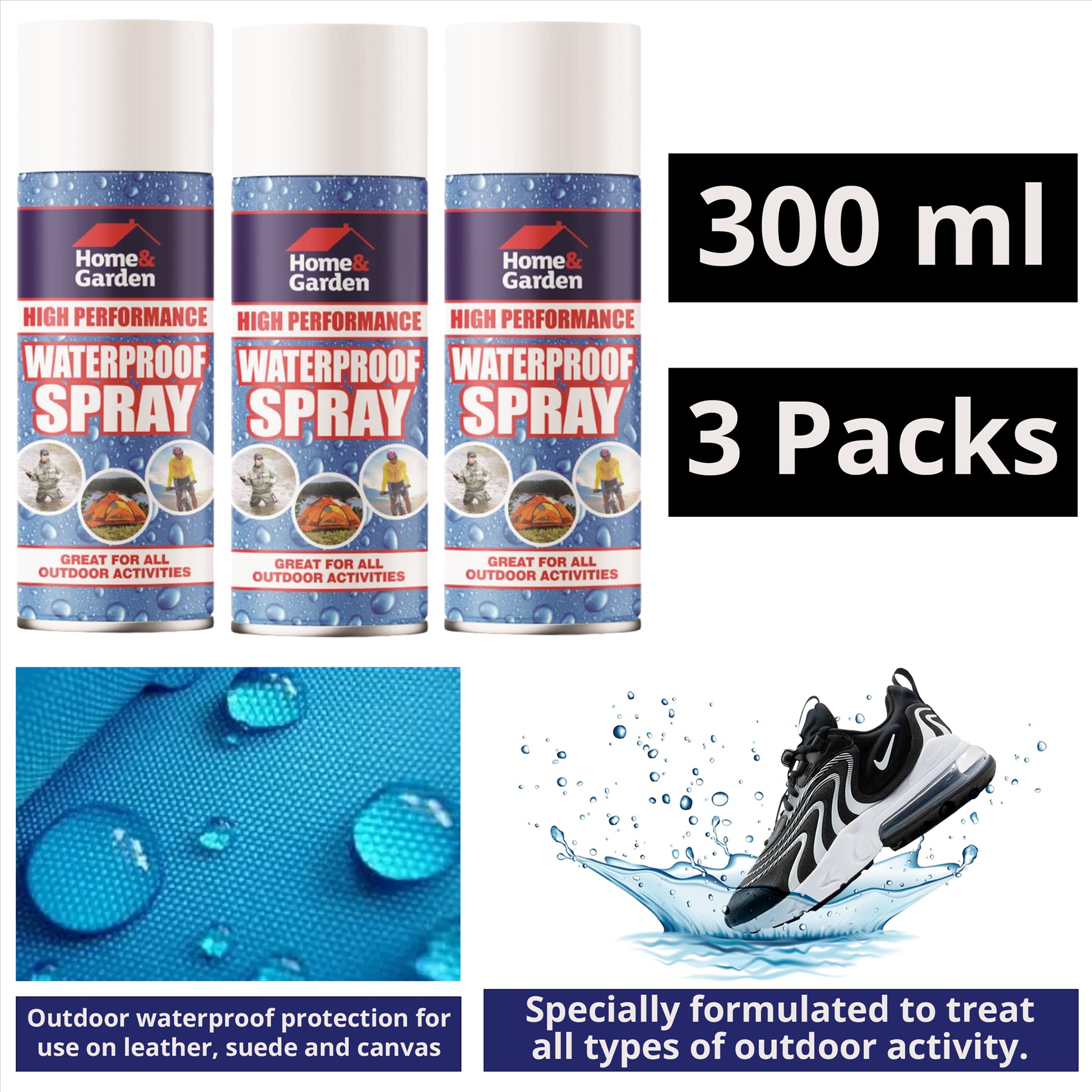 3X H&G Waterproof Spray 300ml Technical Spray
