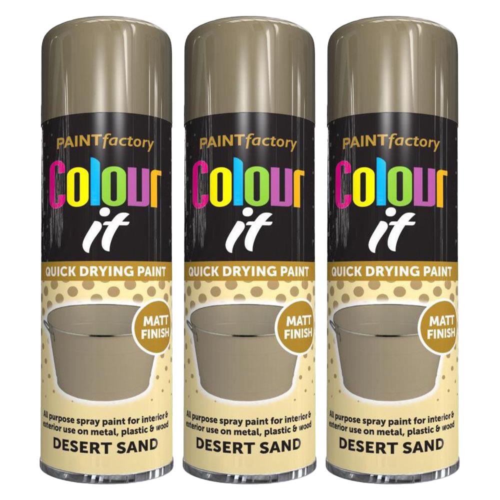 3X Paint Factory Desert Sand Matt Spray Paint 250ml Spray Paint
