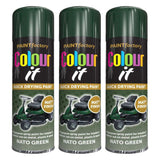 3X Paint Factory Nato Green Matt Spray Paint 250ml Spray Paint