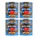 4X Hammerite Smooth Red Paint 750ml Tin Paint