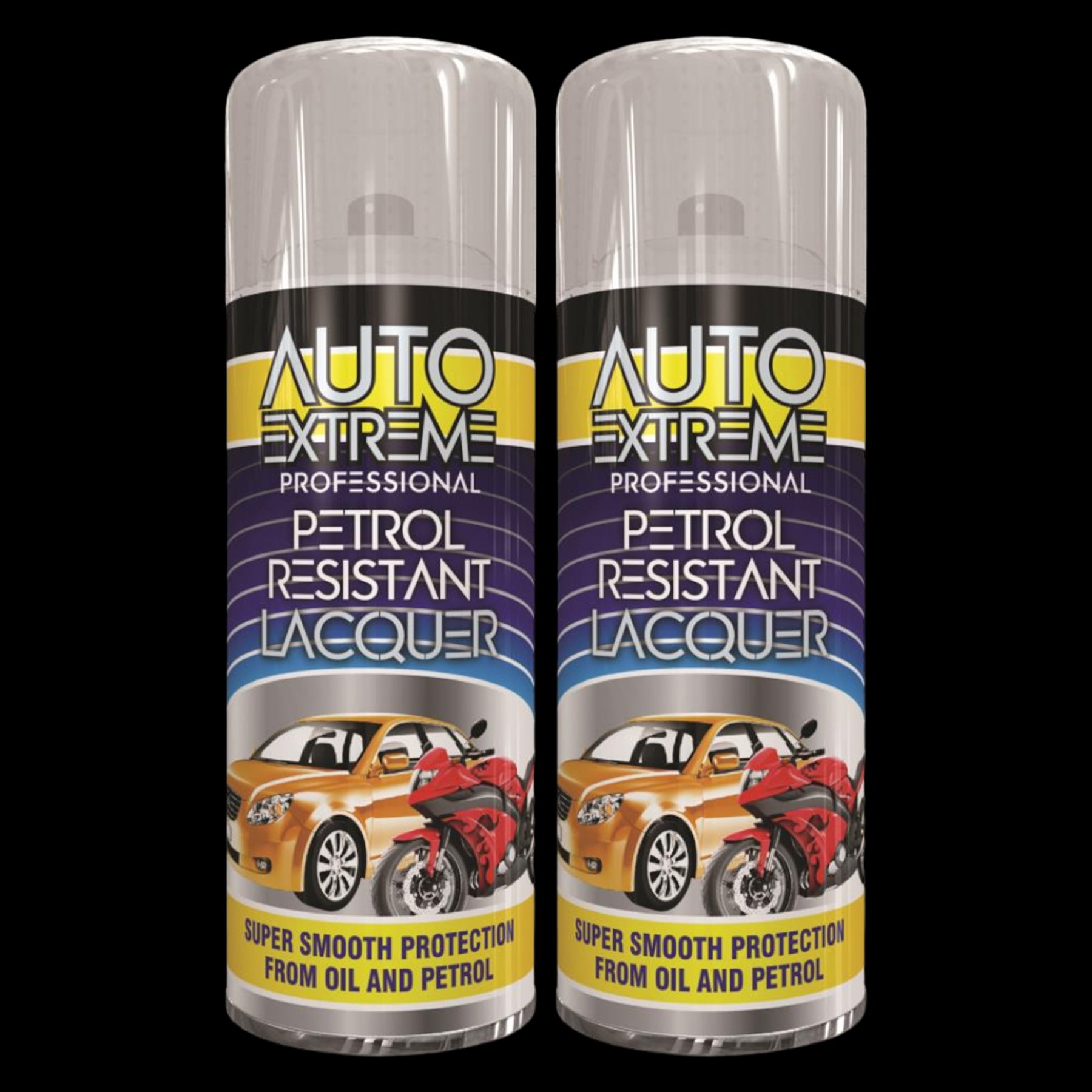 2X Auto Extreme Lacquer Petrol Resistant Spray 400ml Spray Paint