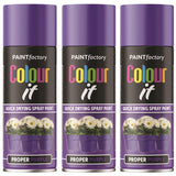 3X Paint Factory Proper Purple Gloss Spray Paint 400ml