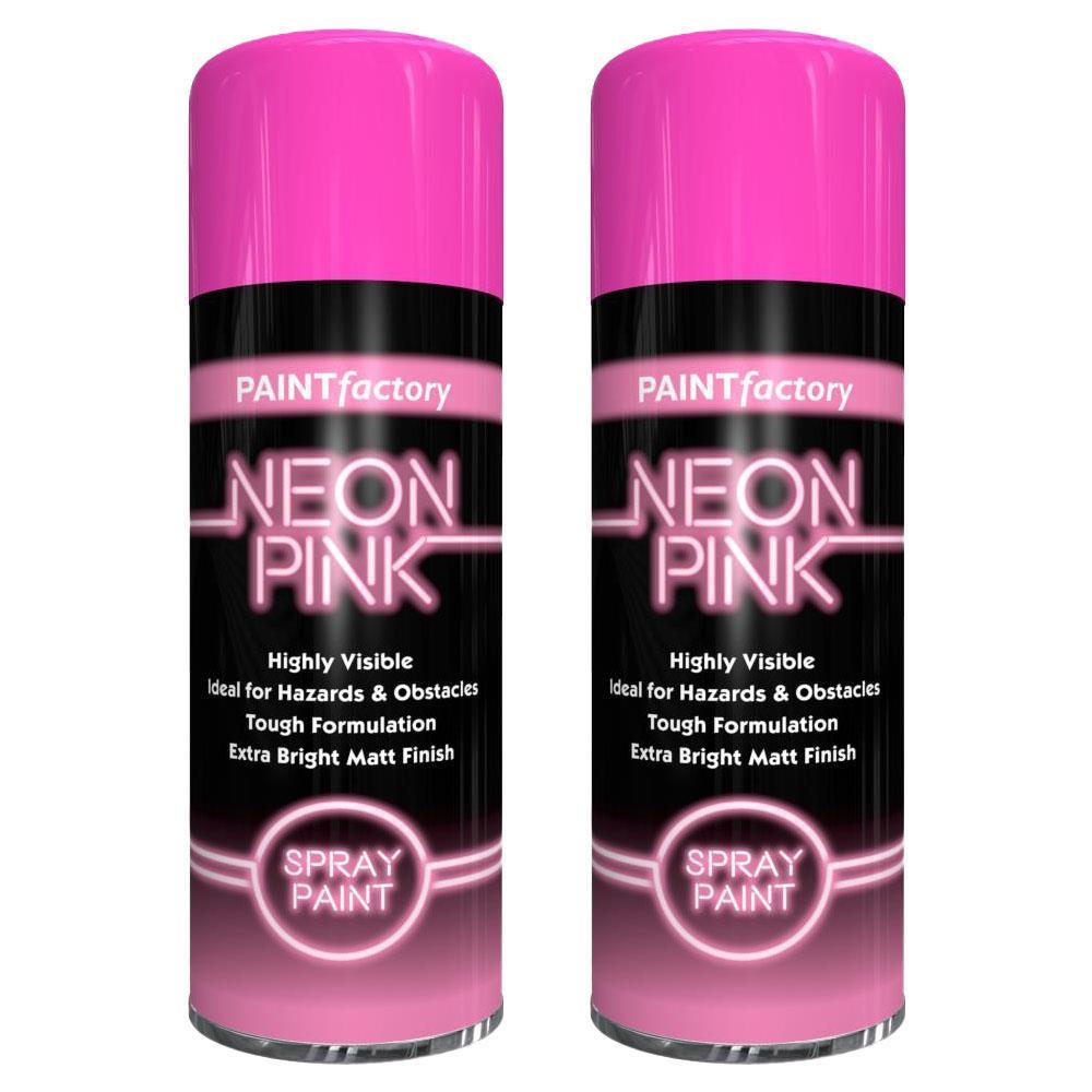 2X Paint Factory Neon Pink Spray Paint 400ml Spray Paint