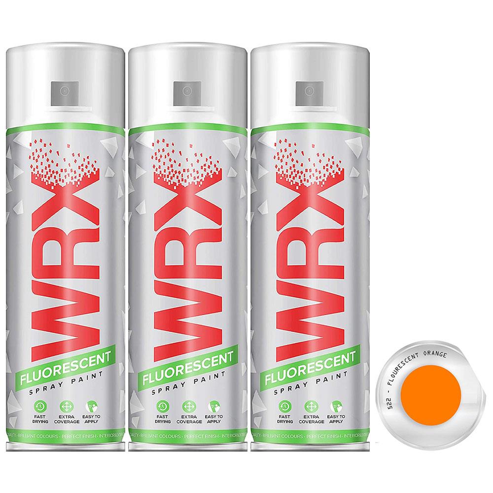 3X WRX Fluorescent Orange Spray Paint 400ml Spray Paint