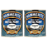 2X Hammerite Hammered White Paint 750ml Tin Paint