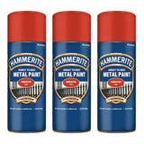 3X Hammerite Smooth Red Spray Paint 400ml Spray Paint