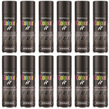 12X Paint Factory Black Satin Spray Paint 250ml