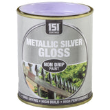 Metallic Silver Gloss Non-Drip Paint 300ml Tin Paint