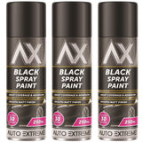 3X Auto Extreme Black Matt Spray Paint 250ml