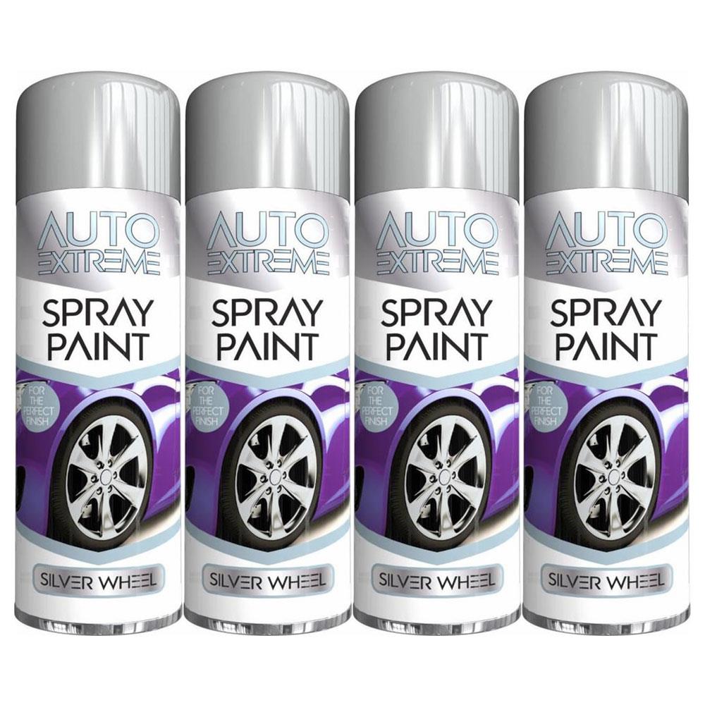 4X Auto Extreme Silver Wheel Spray Paint 250ml Spray Paint
