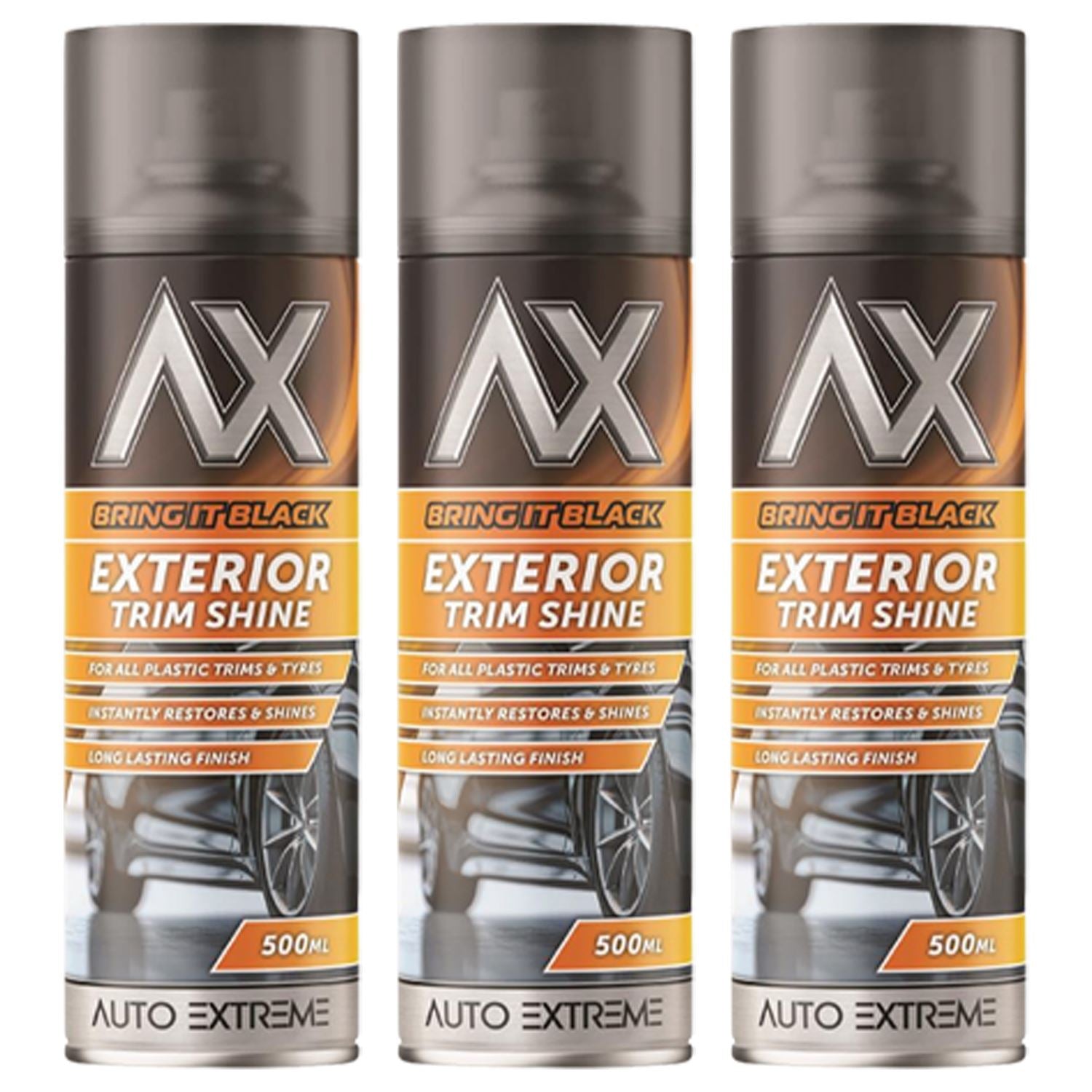 3X - Bring it Black Exterior Trim Shine Spray 500ml Spray Paint